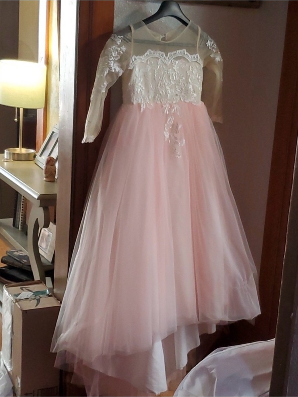 Lace Blush Tulle Pageant Dress: Girls Formal